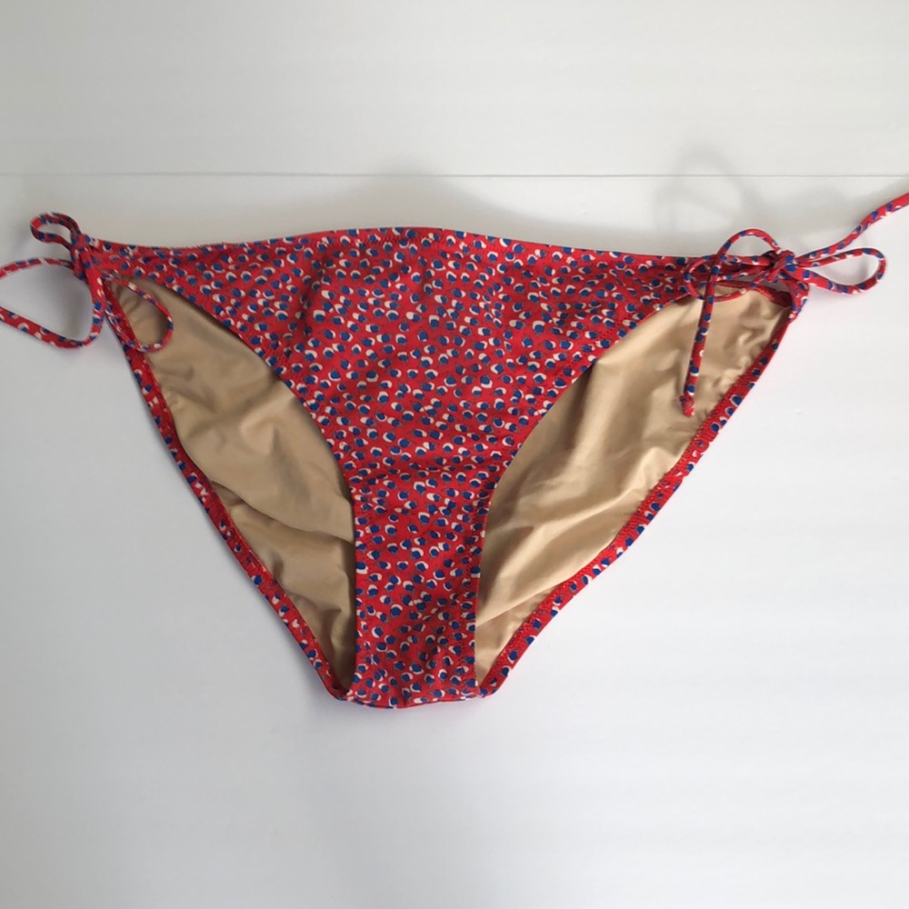 J. Crew Red Blue Printed Bikini Bottom